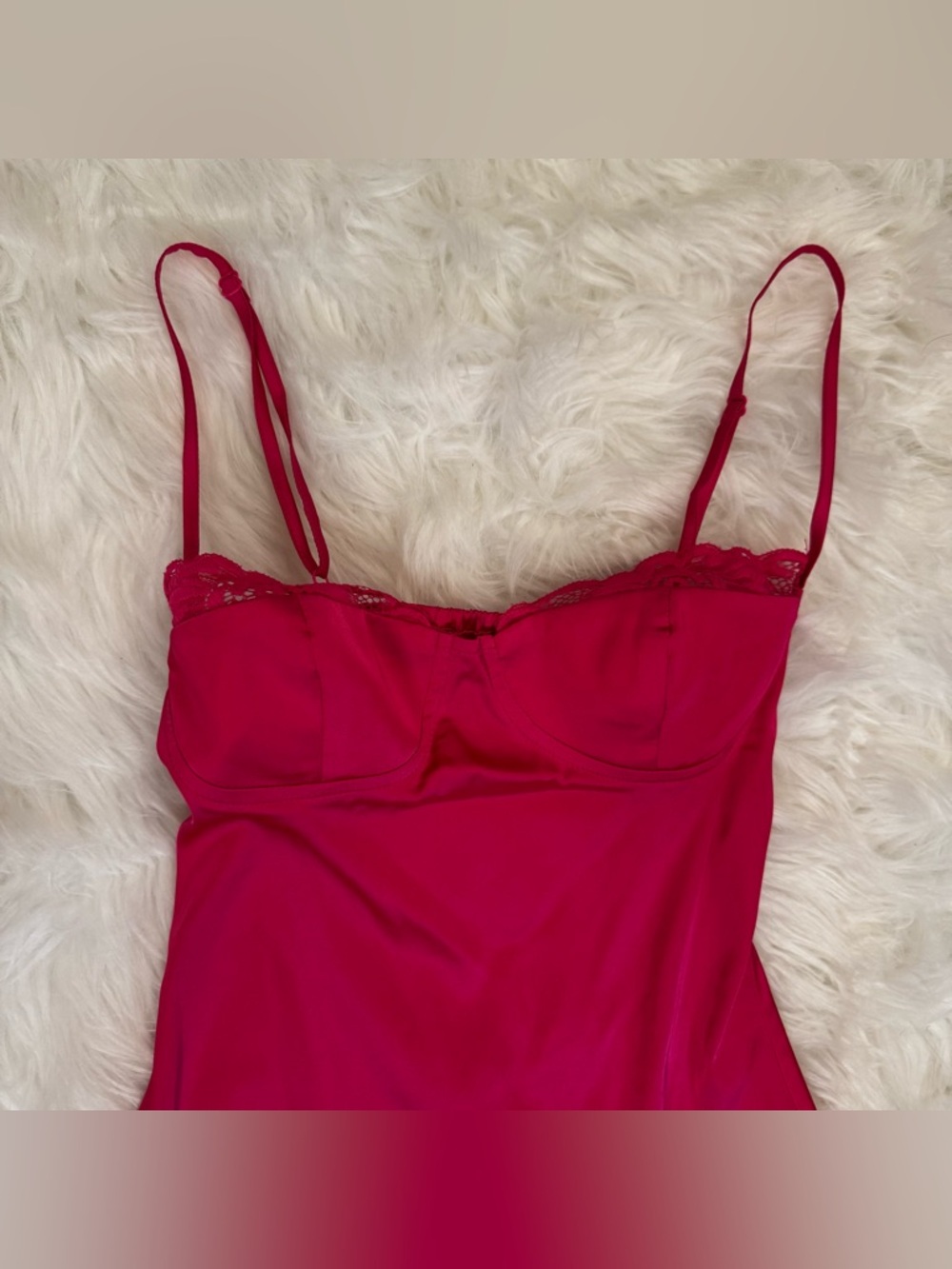 Superdown Hot Pink Satin Mini Dress NWT | Open Back Slip Dress XS - Picture 3 of 13